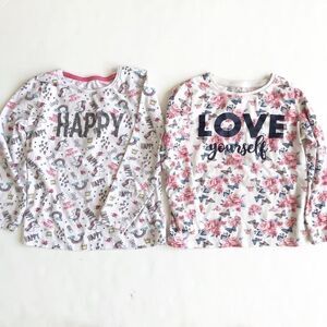 Primark happy/live long sleeve top set GUC 6-7Y